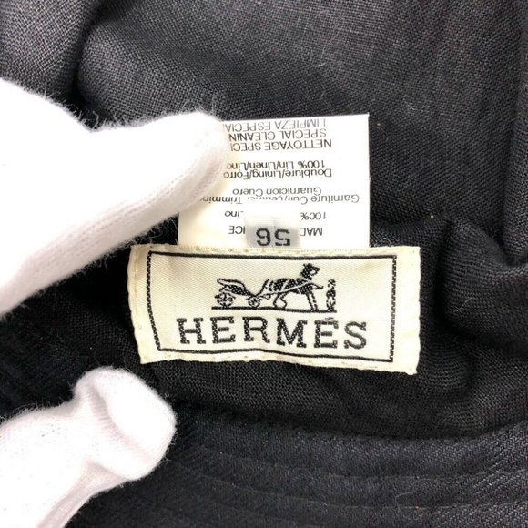 Authentic HERMES Fashion Accessories Hat linen Bordeaux Based - Picture 10 of 11